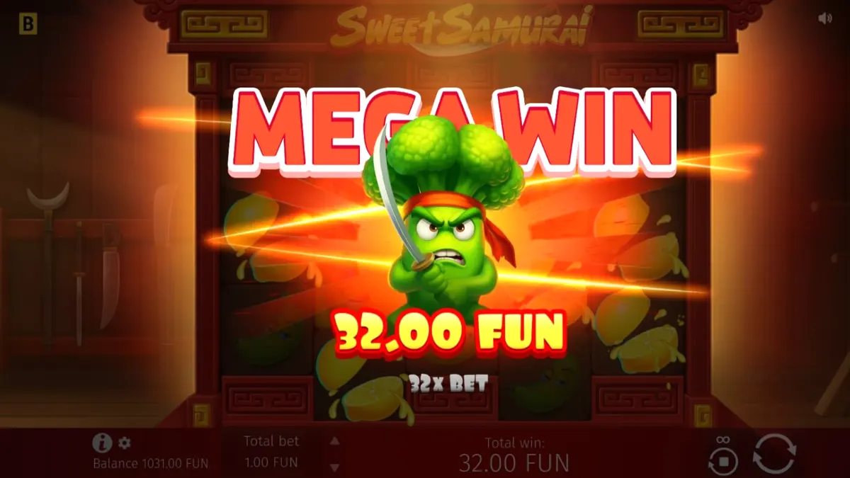 Tampilan visual dojo dalam slot Sweet Samurai dengan Broccoli Samurai